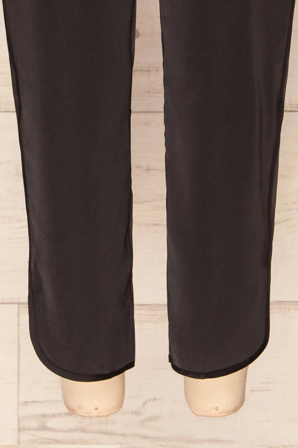 Oshawa | Straight Leg Satin Pants w/ Elastic Waist