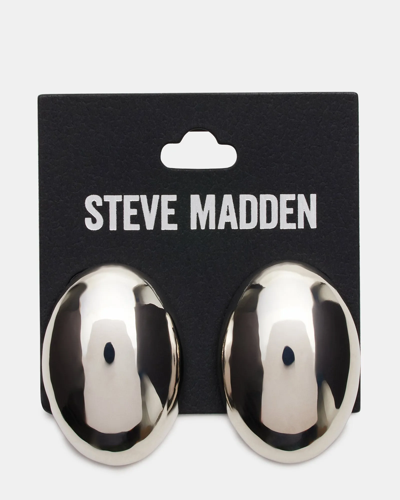 OVAL STUD EARRINGS SILVER
