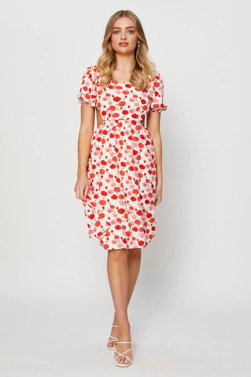 Print Mini Dress Short Sleeve