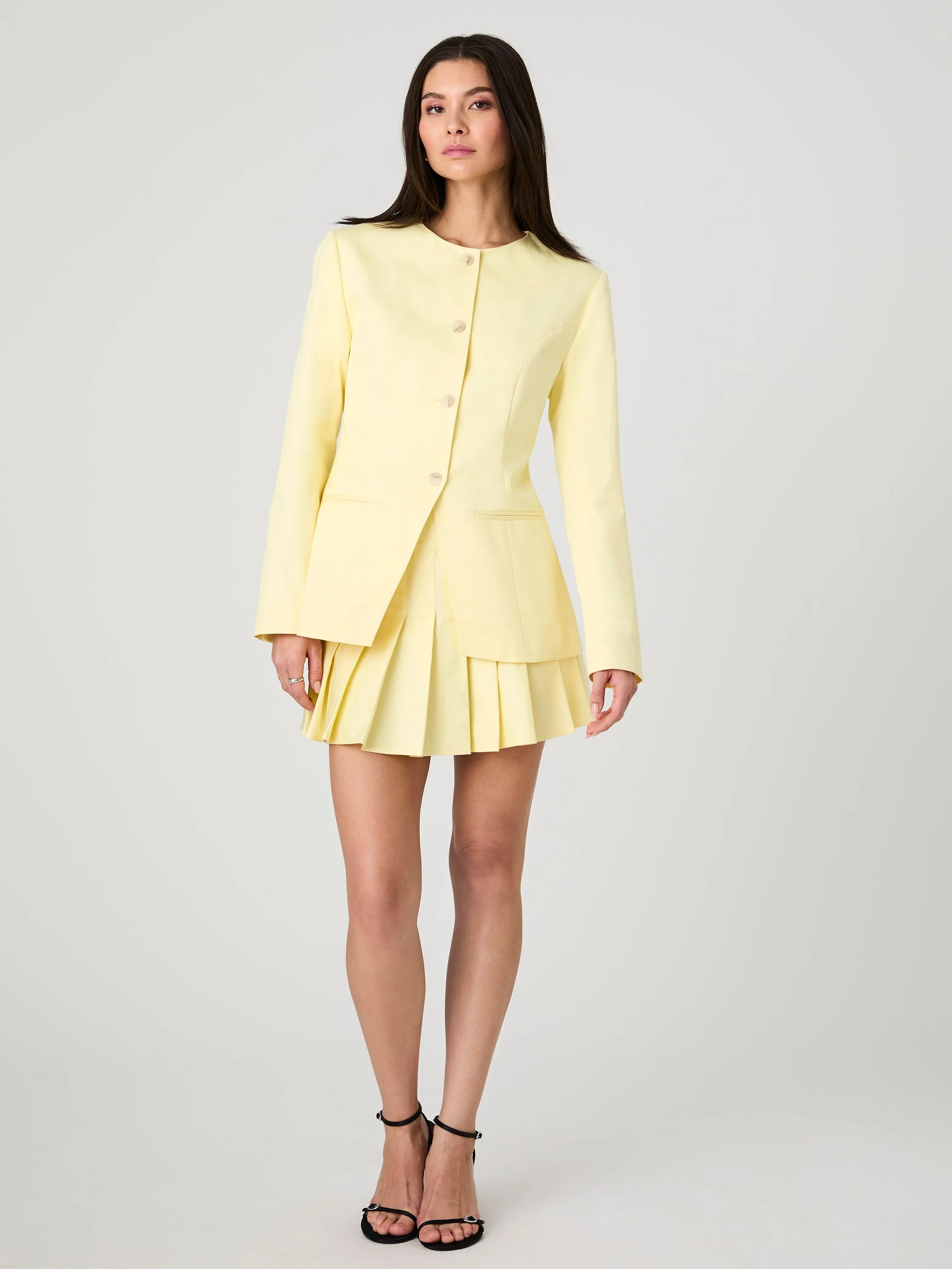 Sabine Twill Pleated Mini Skirt