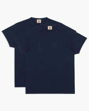 Samurai Jeans SJ2PST-CREW 2-Pack Loopwheel Tees - Navy