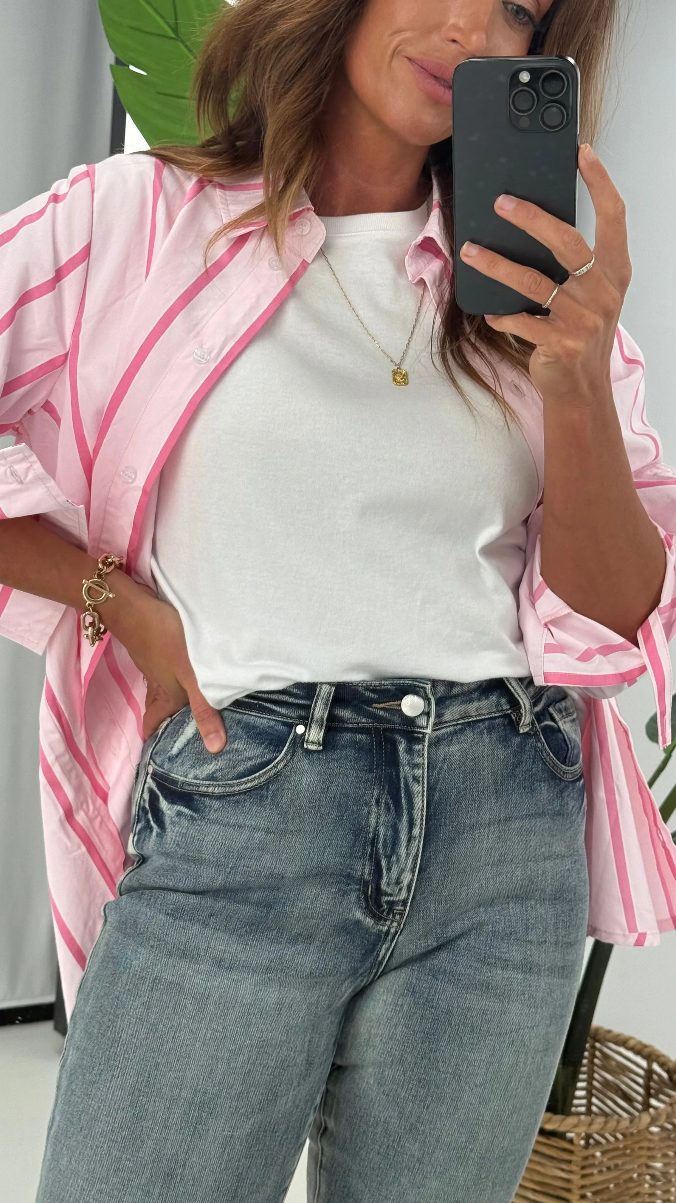 Shine On Label Ryker Slim Leg Turn Up Cuff Jean Indigo