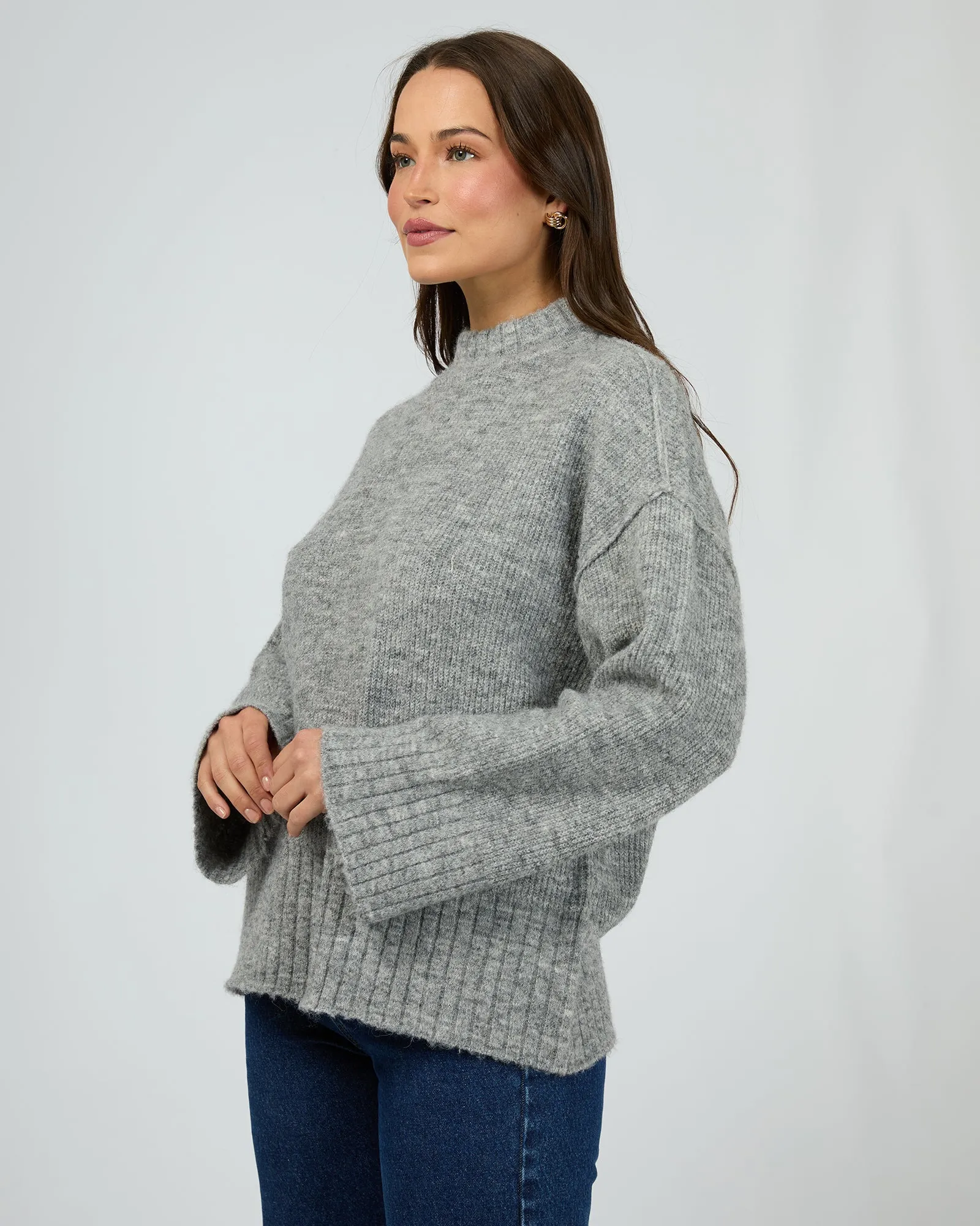 Silent Theory Suki Knit Jumper Grey Marle