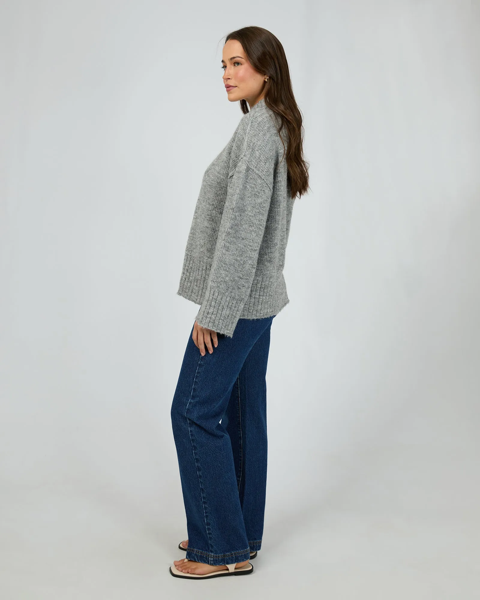 Silent Theory Suki Knit Jumper Grey Marle