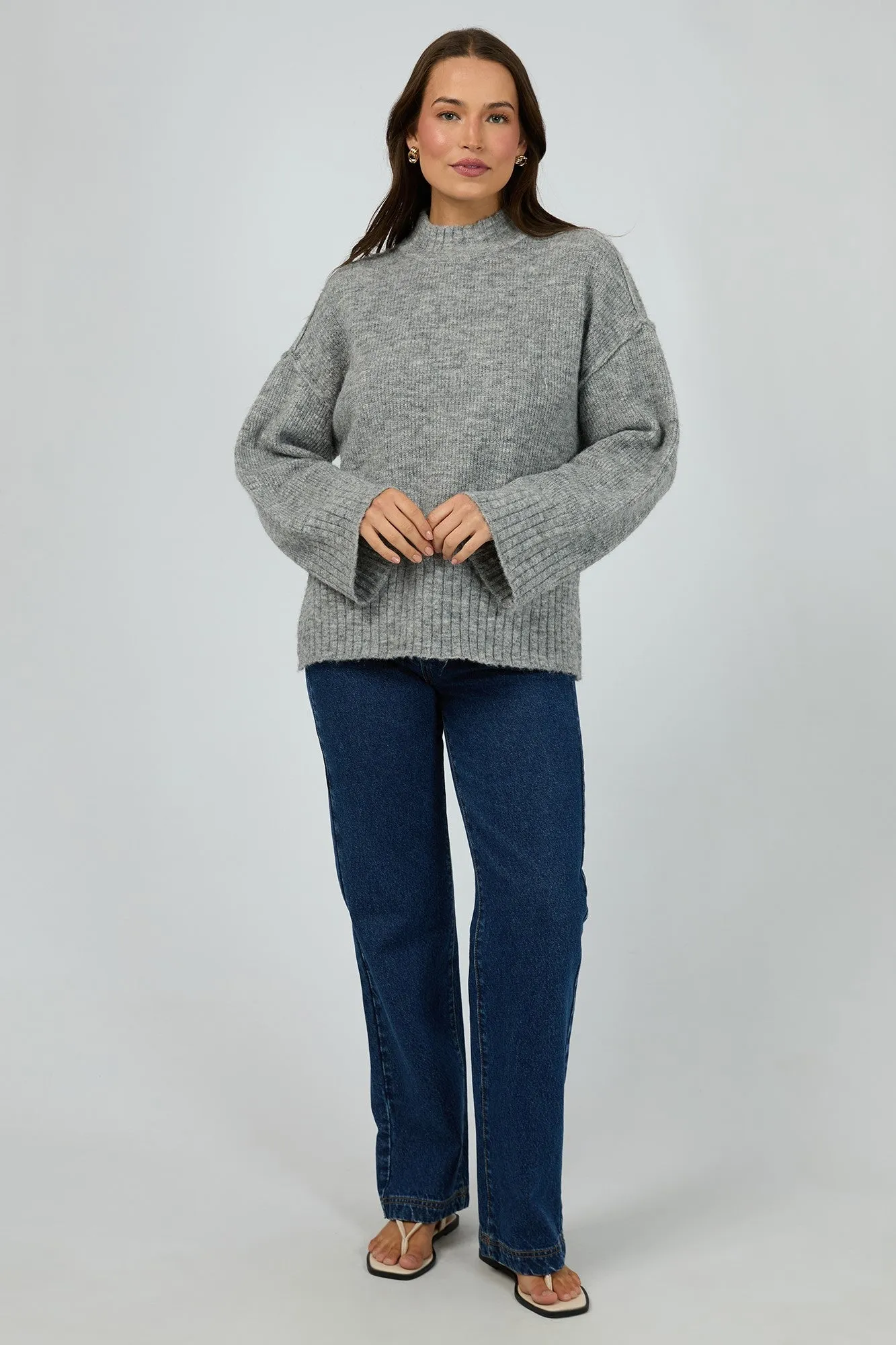 Silent Theory Suki Knit Jumper Grey Marle