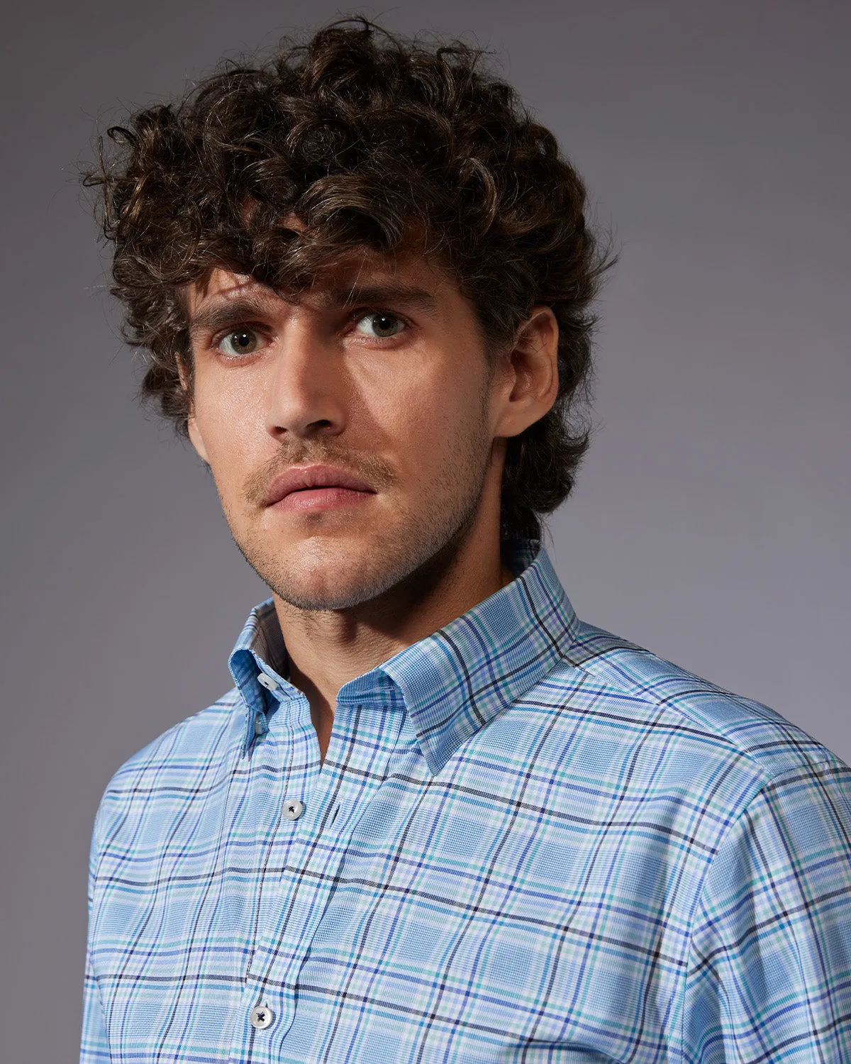 Somelos Checked Shirt - Blue & Green