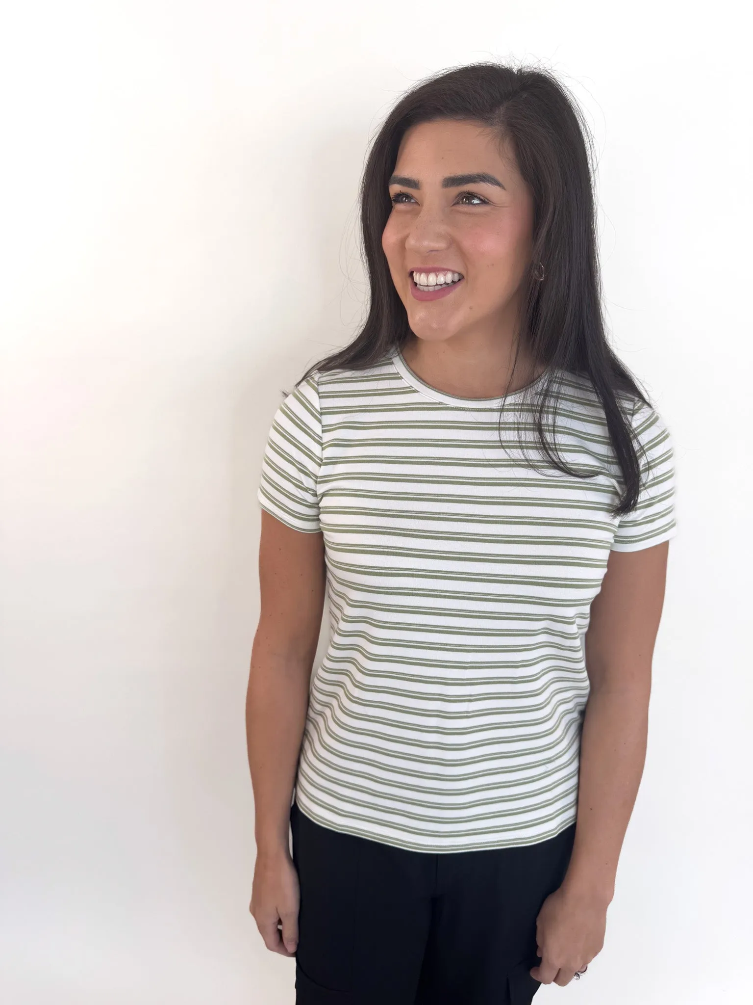 Striped Basic Crewneck Tee