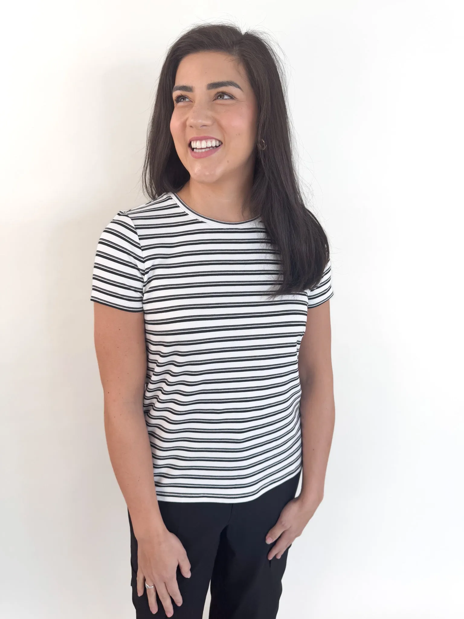 Striped Basic Crewneck Tee