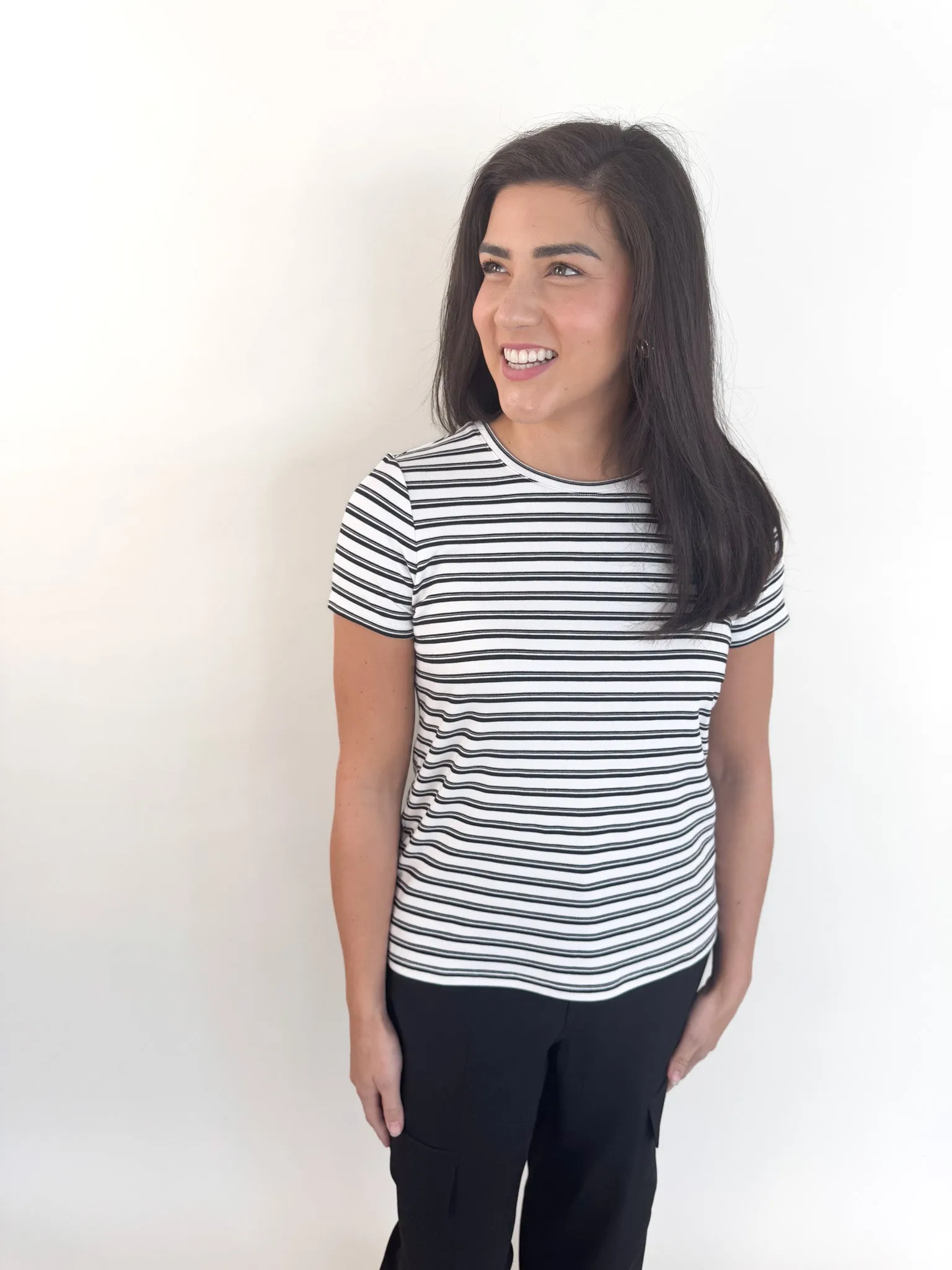 Striped Basic Crewneck Tee