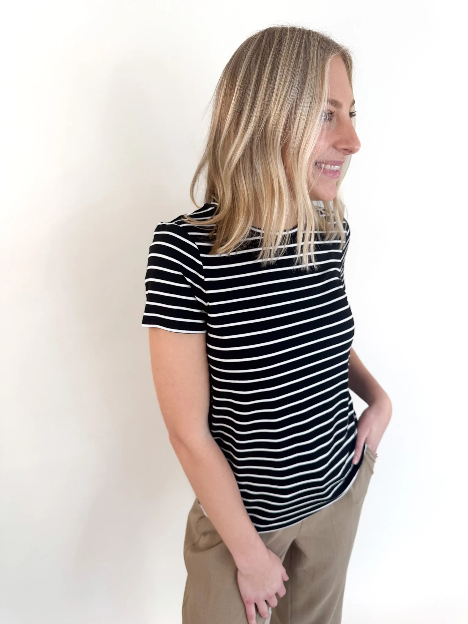 Striped Basic Crewneck Tee
