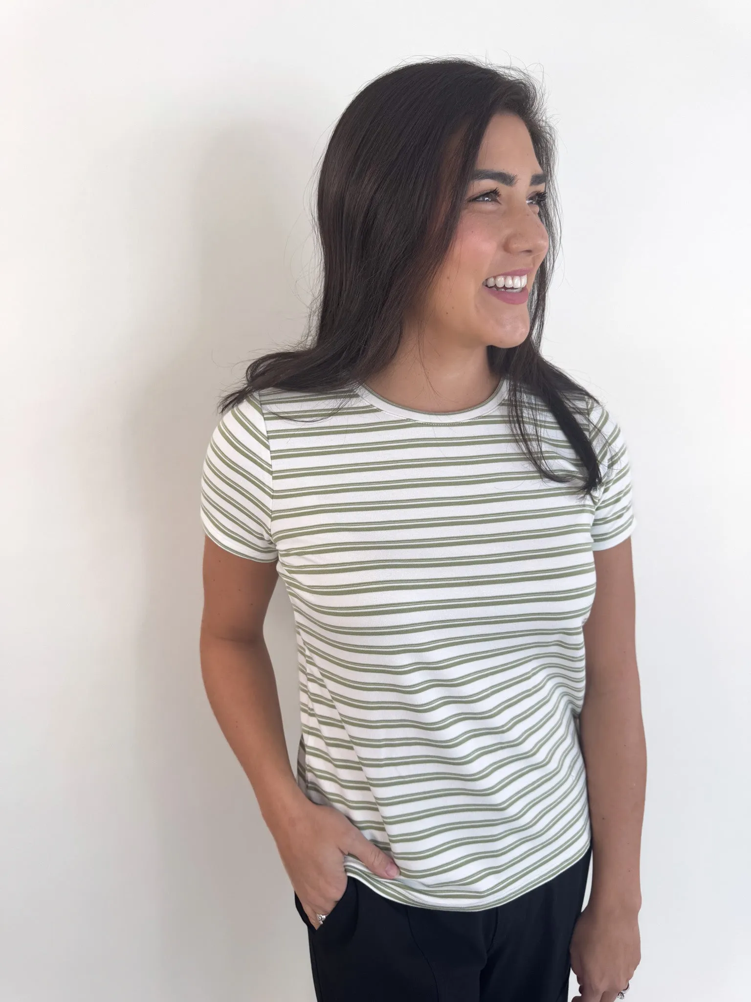 Striped Basic Crewneck Tee