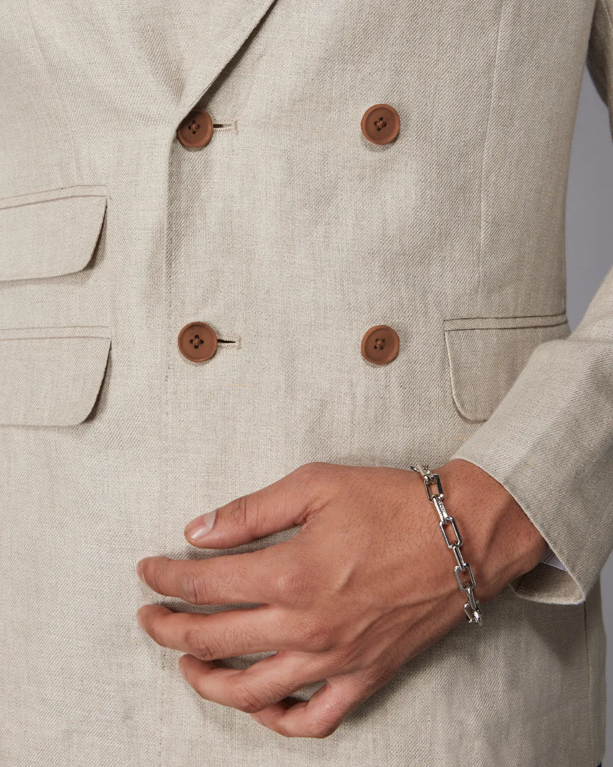 The Cedarwood Double Breasted Blazer - Beige