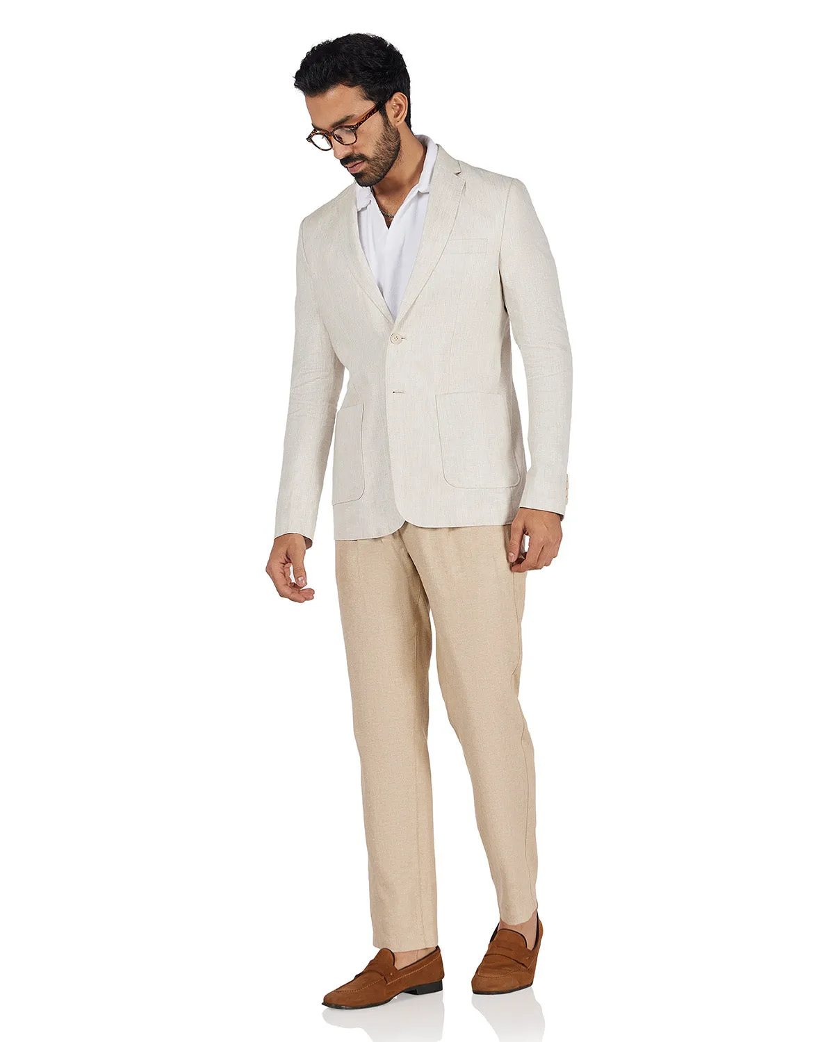 The Chestnut Ridge Linen Blazer - Ecru