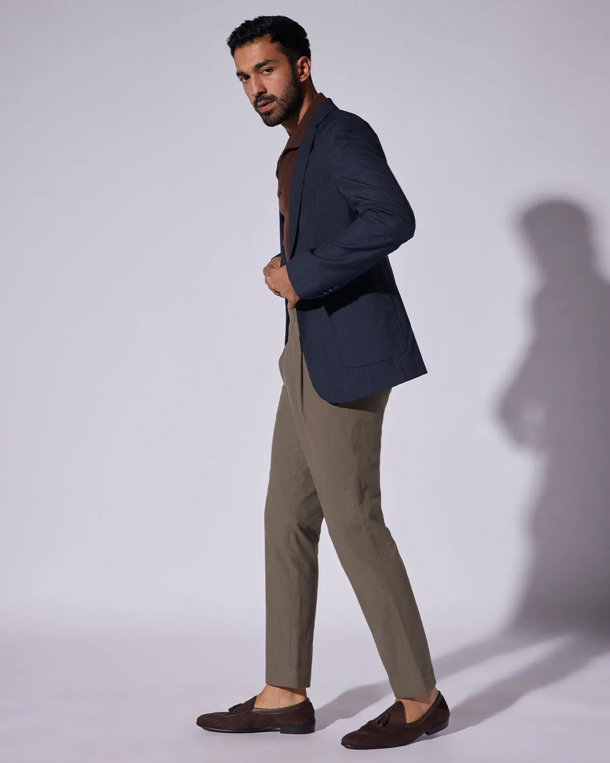 The Rockwell Houndstooth Blazer - Blue