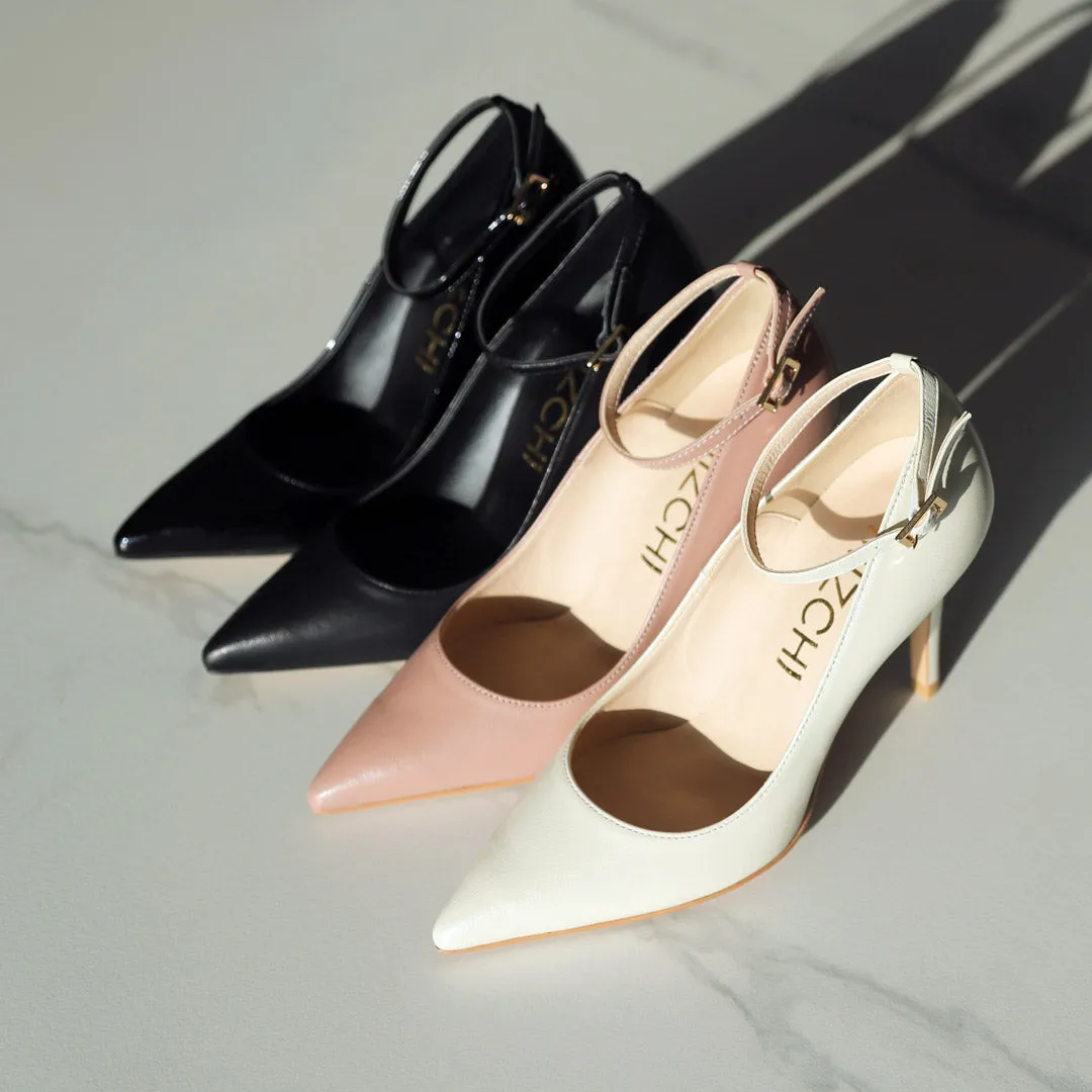 *UK size 13 - ROBIN BLACK PATENT- 9cm heels