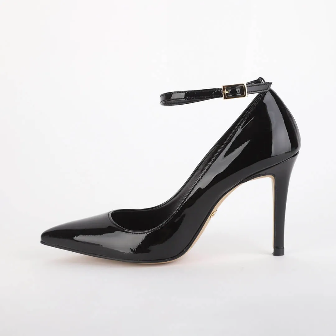 *UK size 13 - ROBIN BLACK PATENT- 9cm heels
