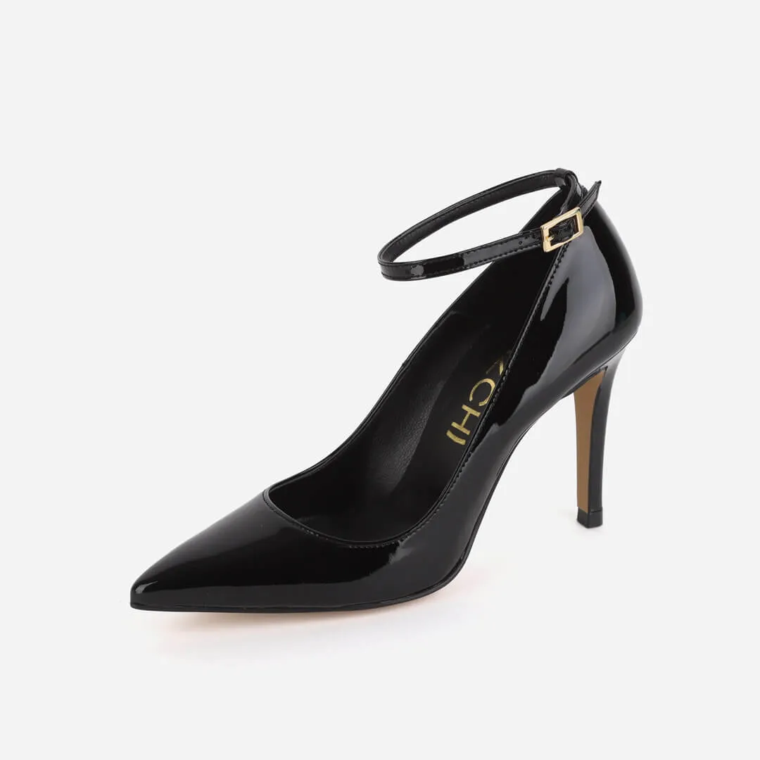 *UK size 13 - ROBIN BLACK PATENT- 9cm heels