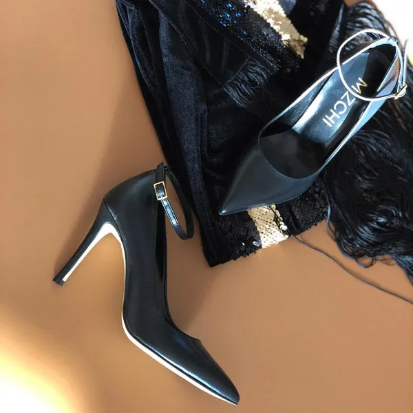 *UK size 13 - ROBIN BLACK PATENT- 9cm heels