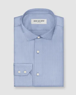 Valerian Twill Striped Shirt - Blue & White