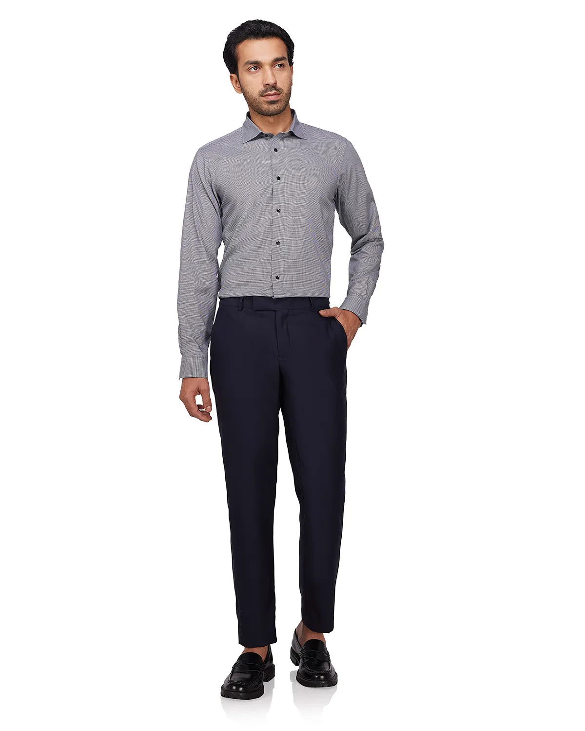 Veritas Merino Wool Dress Pants - Navy