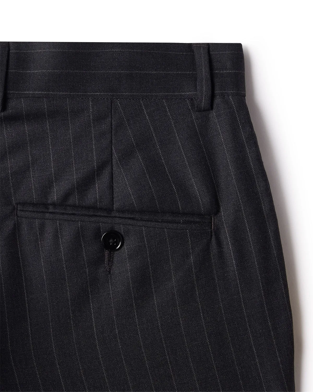 Veritas Merino Wool Striped Dress Pants - Charcoal