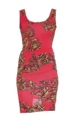 Versace Jeans Couture Baroque Printed Mini Dress