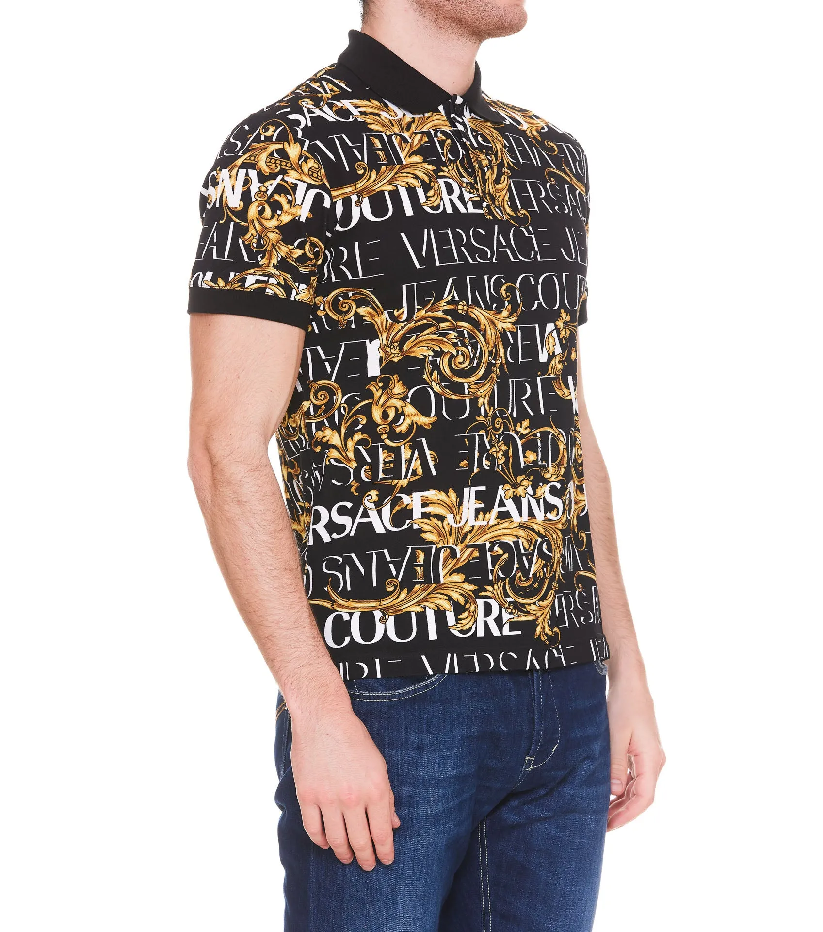 Versace Jeans Couture Baroque Printed Polo Shirt