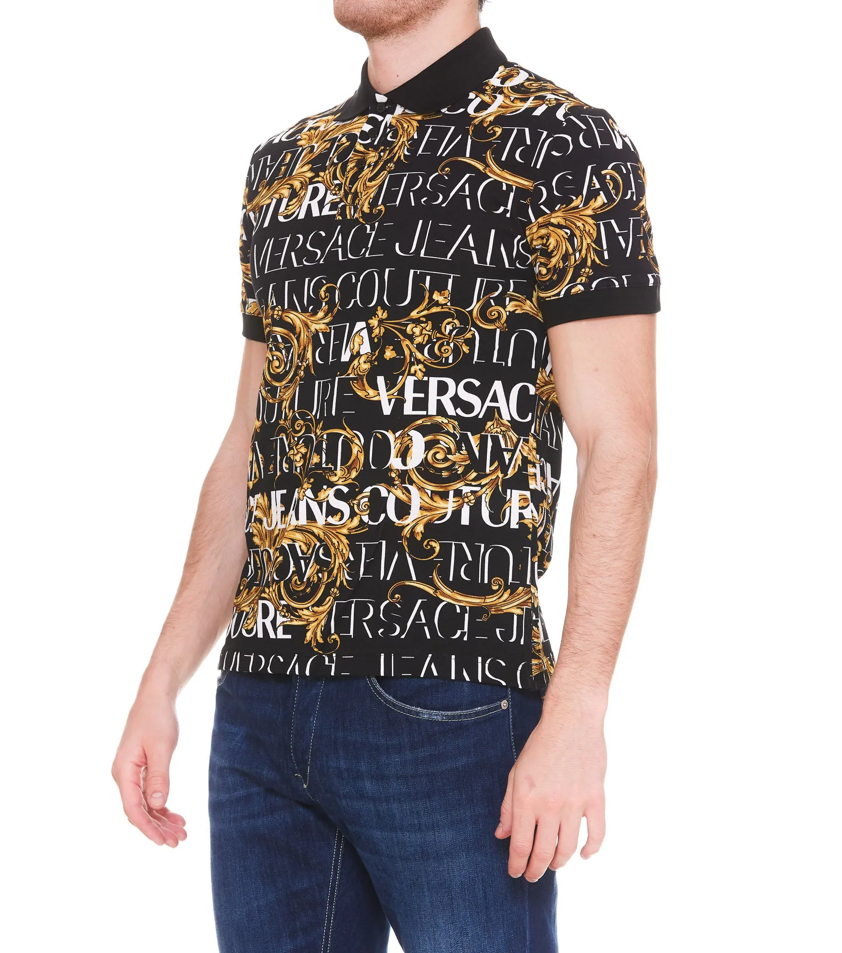 Versace Jeans Couture Baroque Printed Polo Shirt