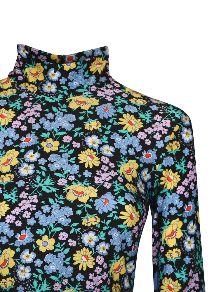 Versace Jeans Couture Floral Printed Cropped Top