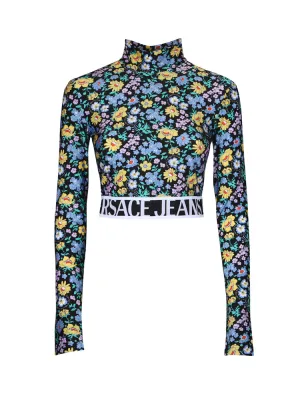Versace Jeans Couture Floral Printed Cropped Top