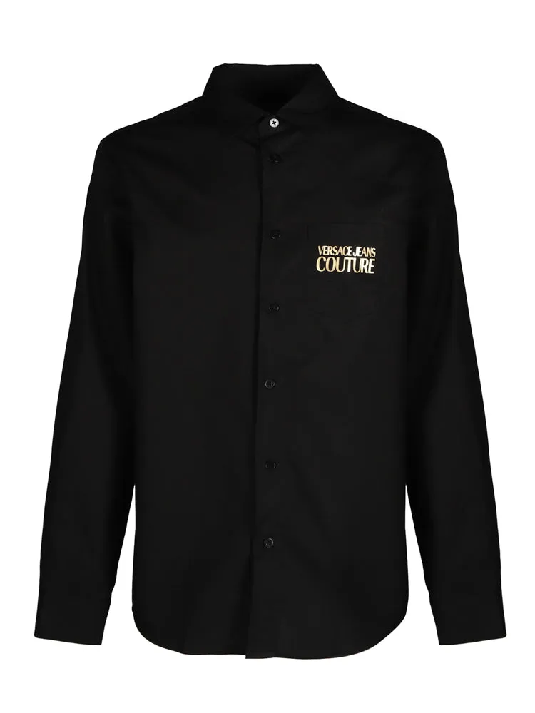 Versace Jeans Couture Logo Printed Long-Sleeved Shirt