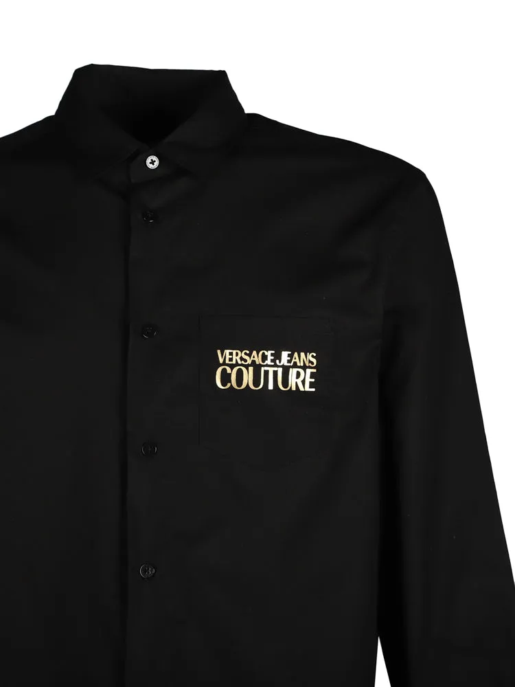 Versace Jeans Couture Logo Printed Long-Sleeved Shirt