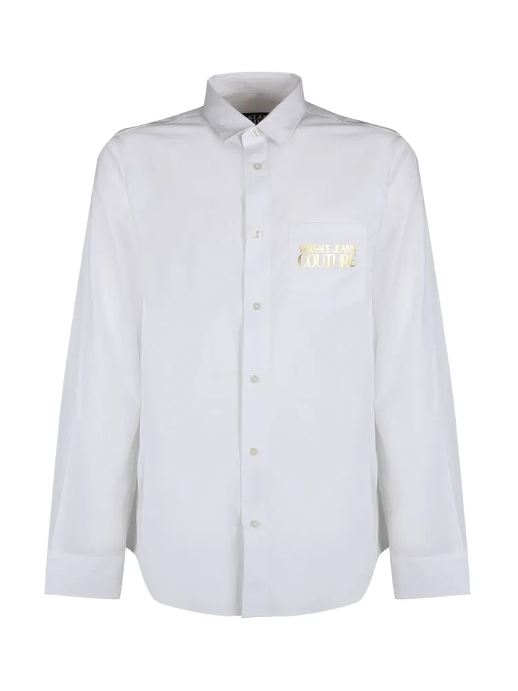 Versace Jeans Couture Logo Printed Long-Sleeved Shirt