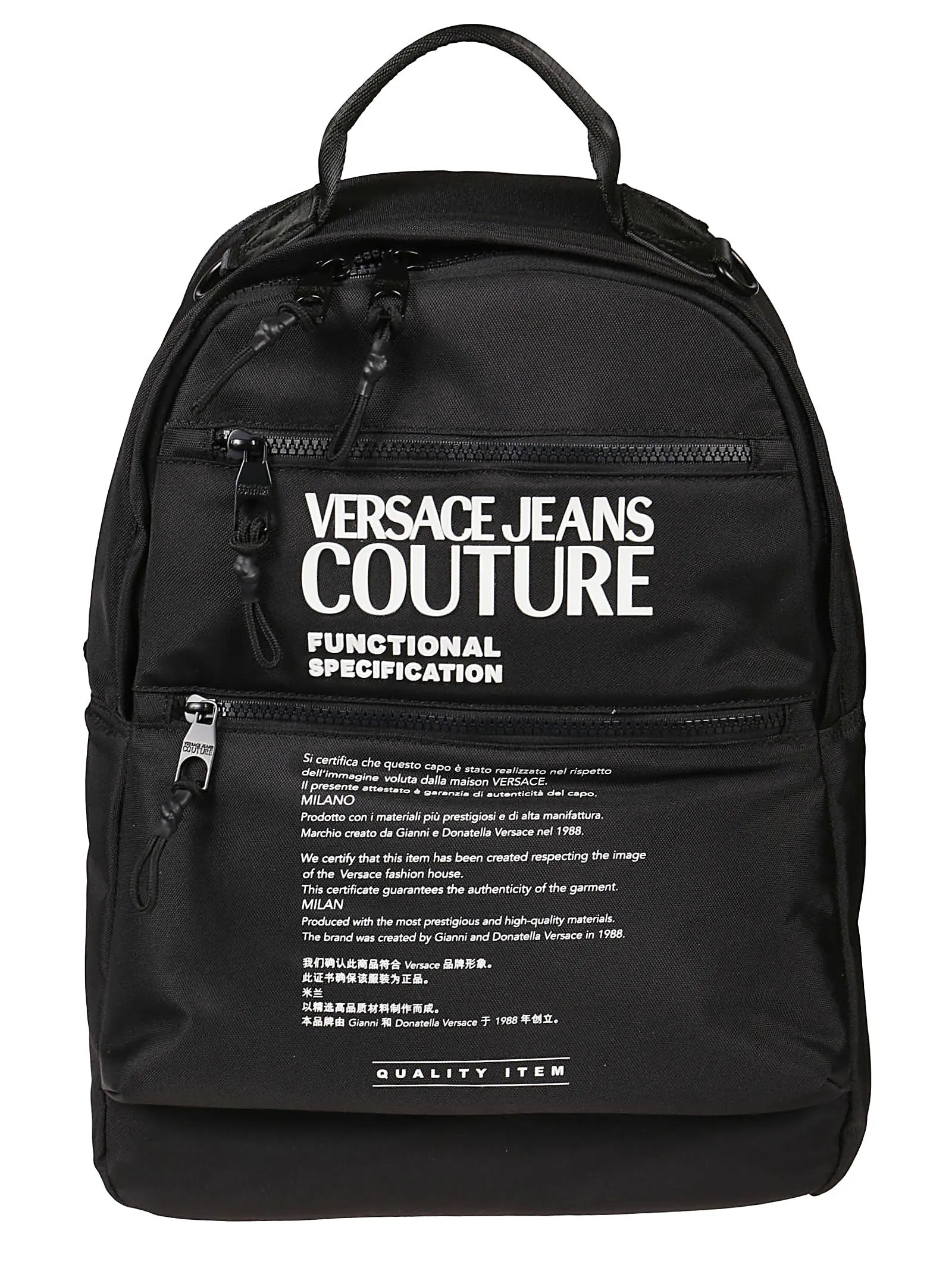 Versace Jeans Couture Logo Printed Zipped Backpack