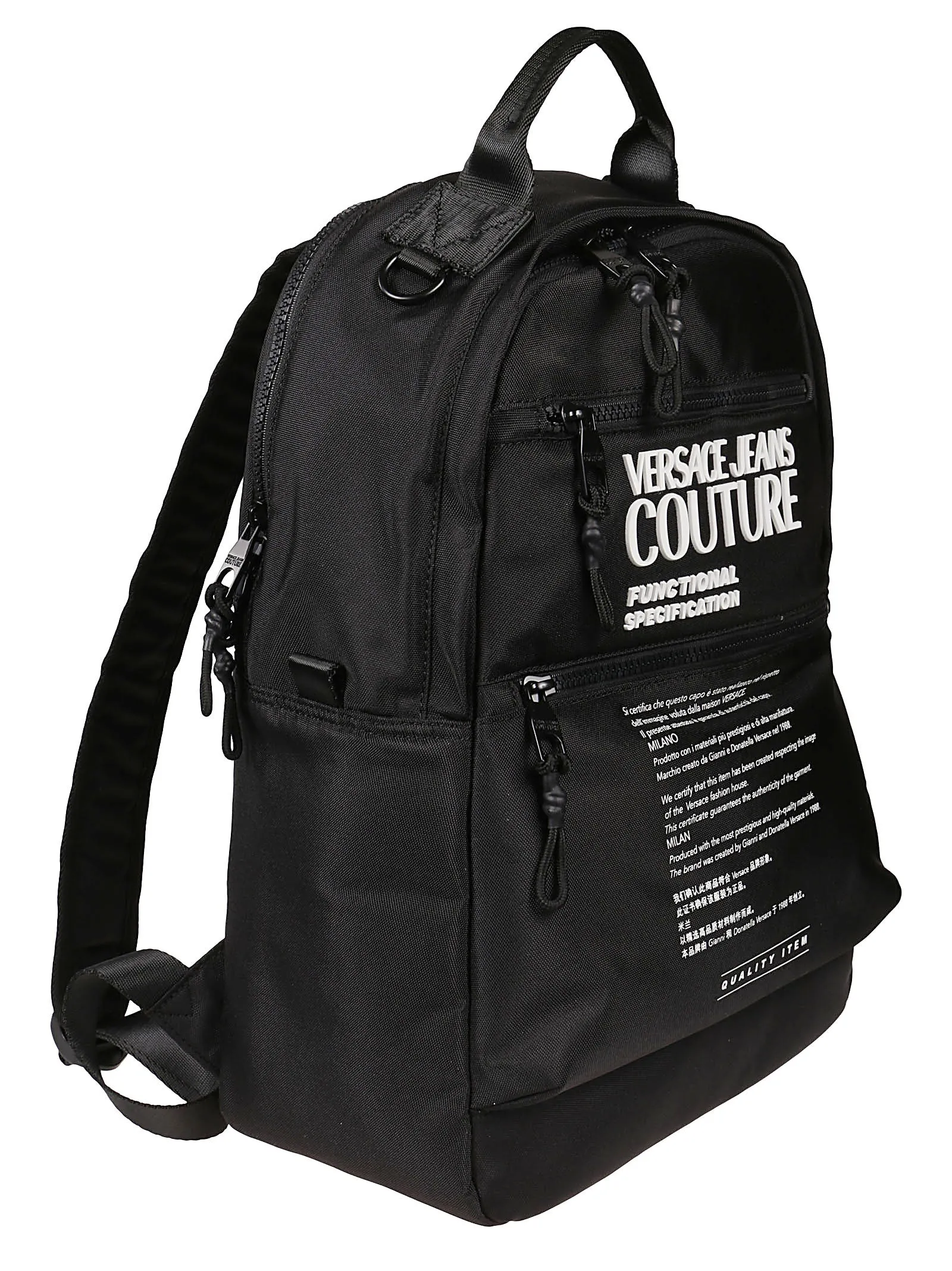 Versace Jeans Couture Logo Printed Zipped Backpack