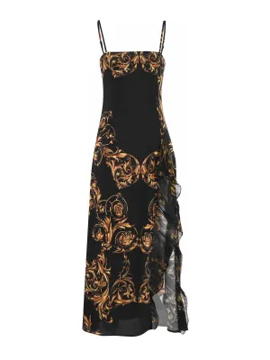Versace Jeans Couture Regalia Baroque Printed Draped Dress