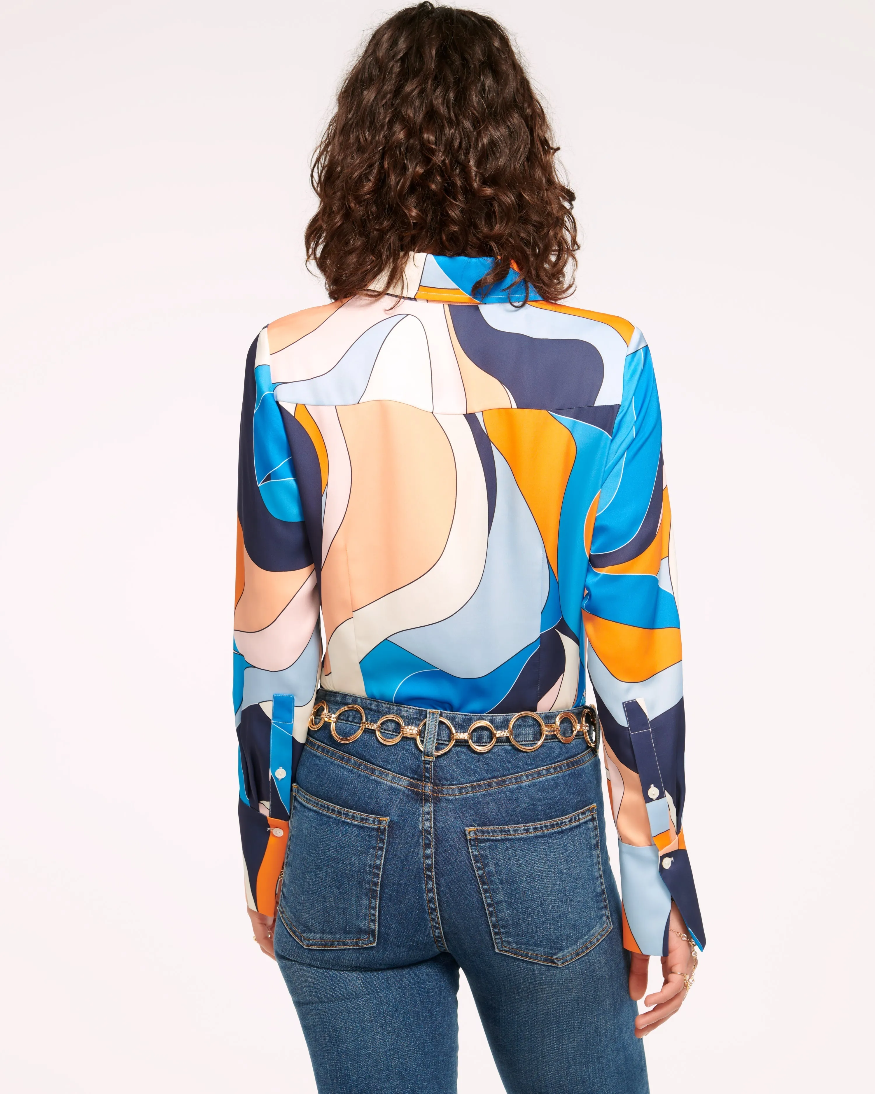 Victoria Silk Button Down Blouse