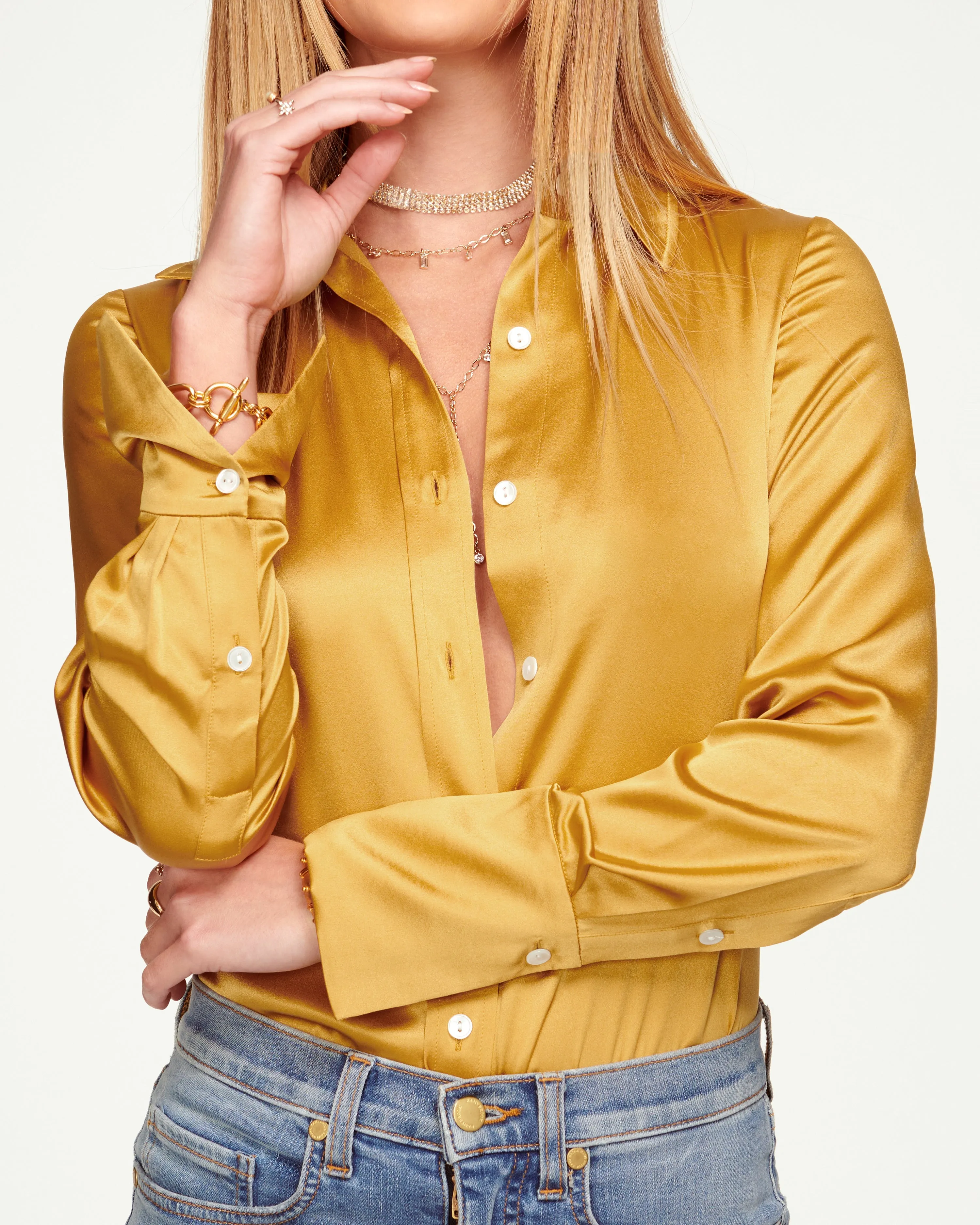 Victoria Silk Button Down Blouse