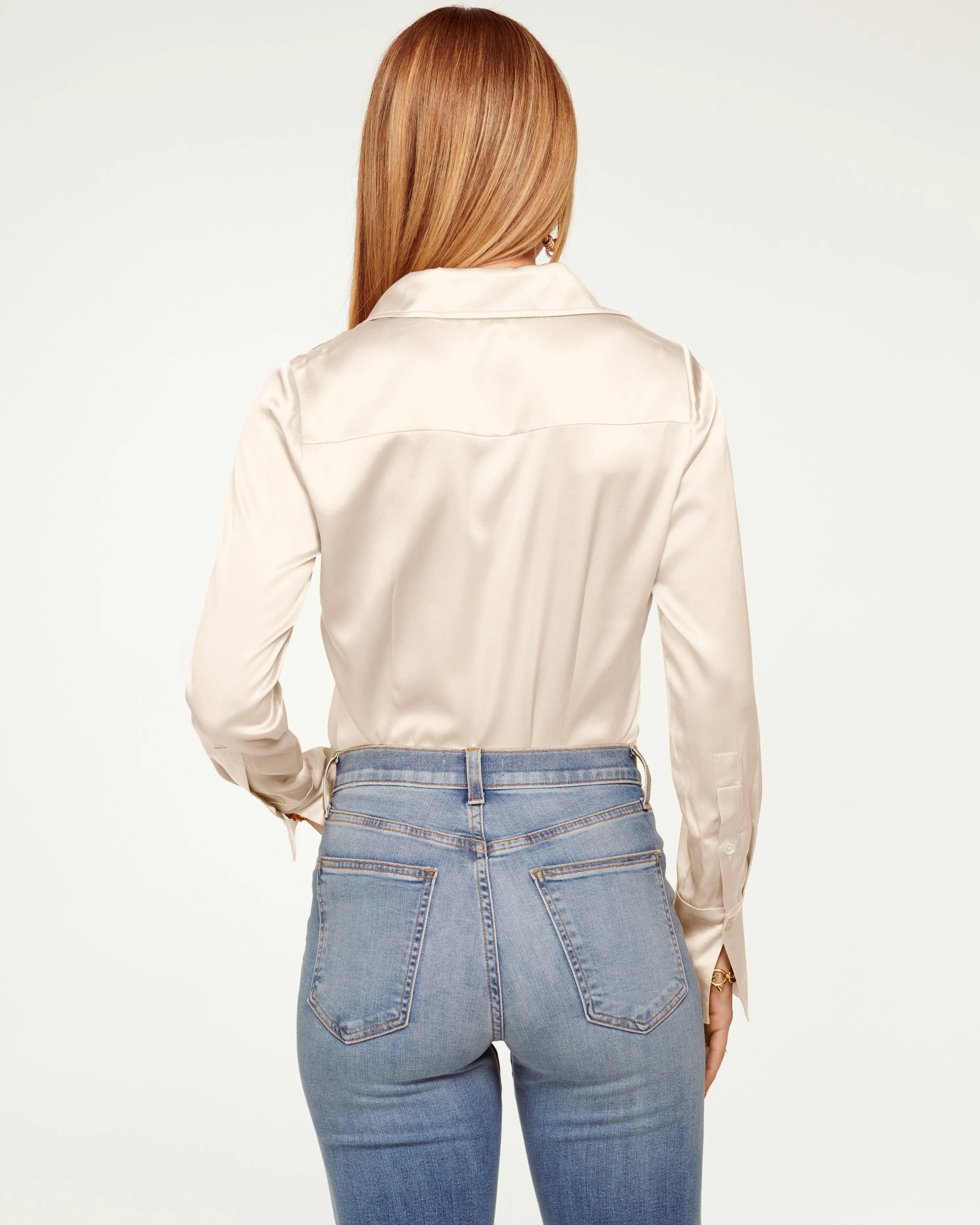 Victoria Silk Button Down Blouse