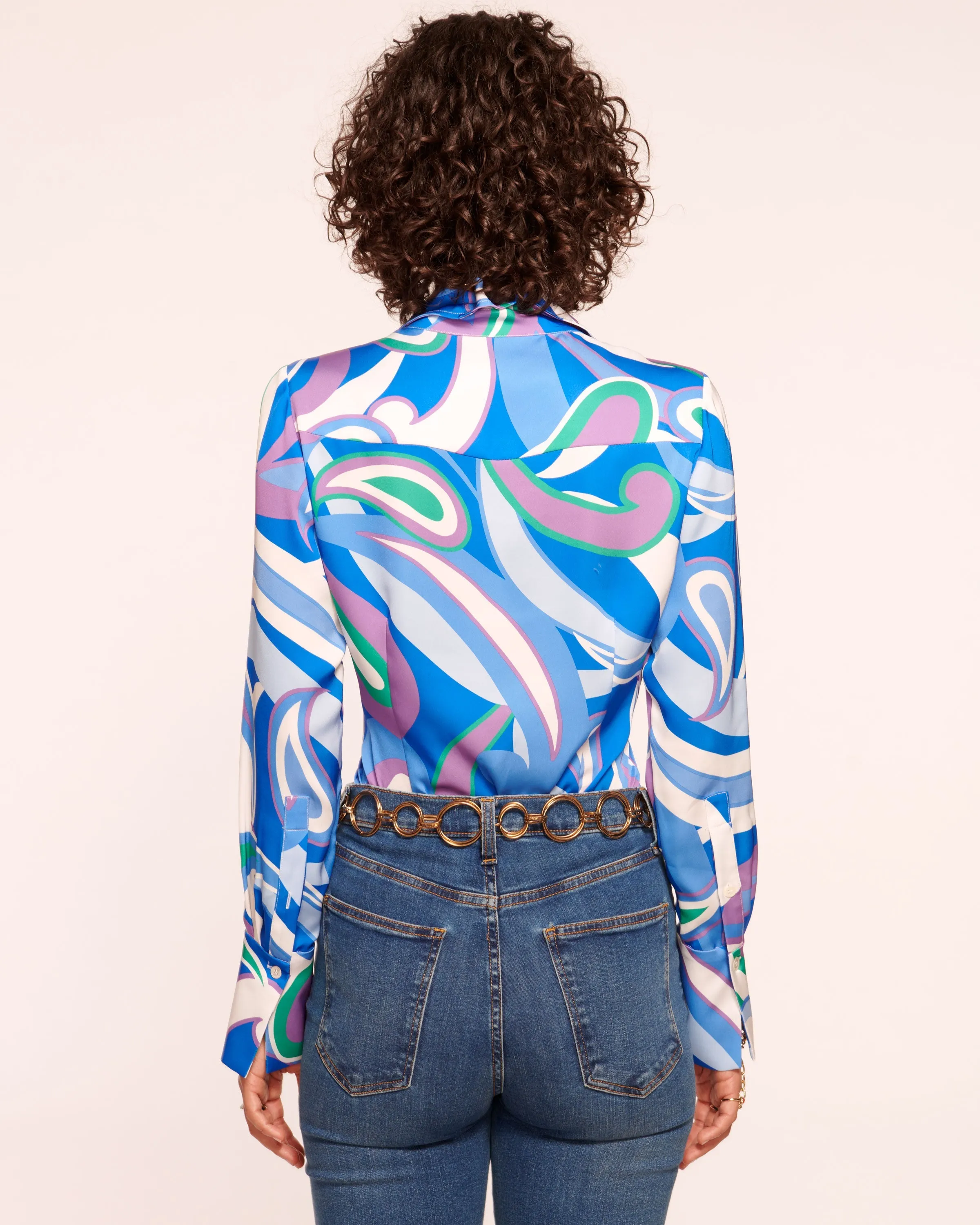 Victoria Silk Button Down Blouse