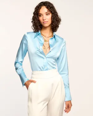 Victoria Silk Button Down Blouse