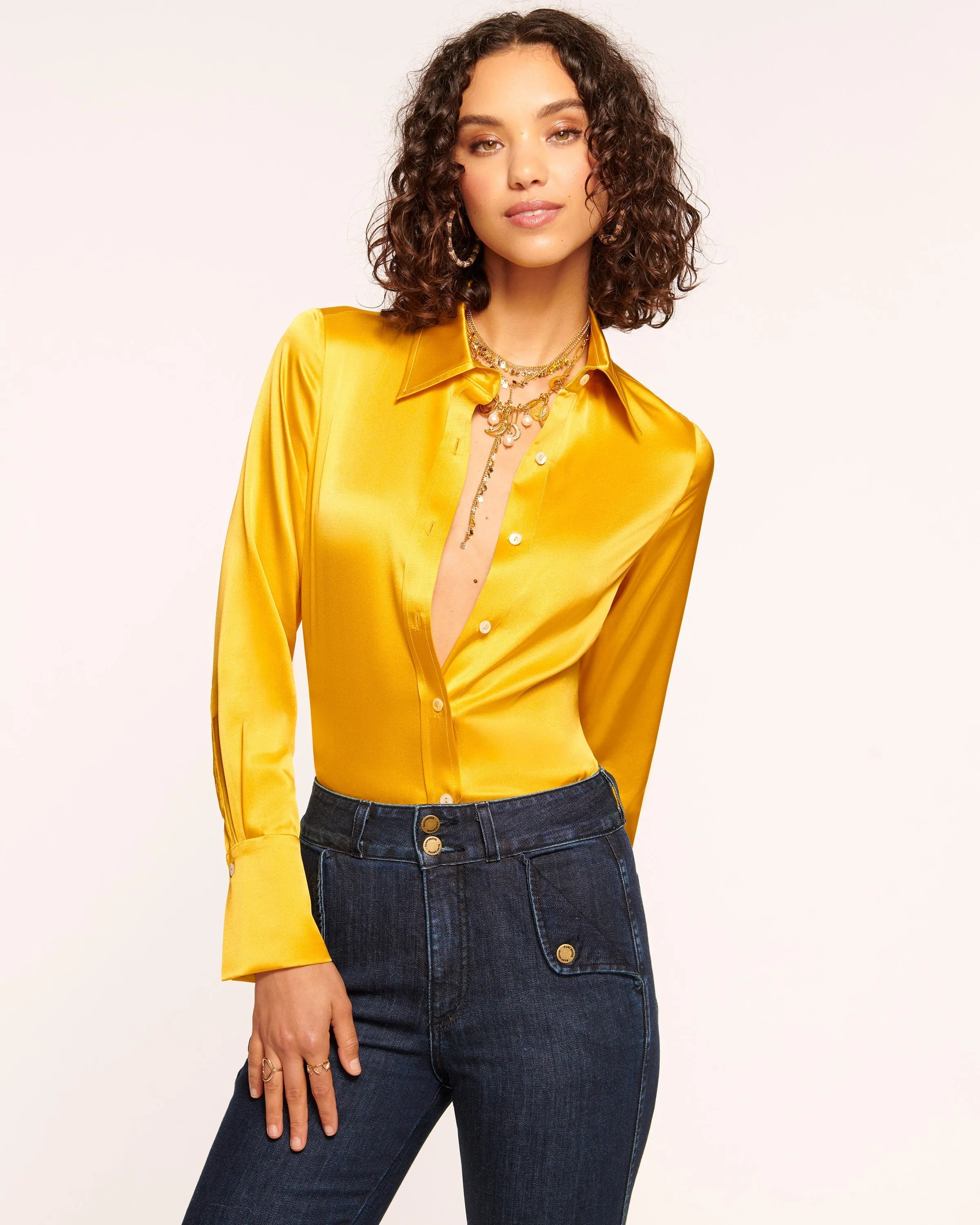 Victoria Silk Button Down Blouse