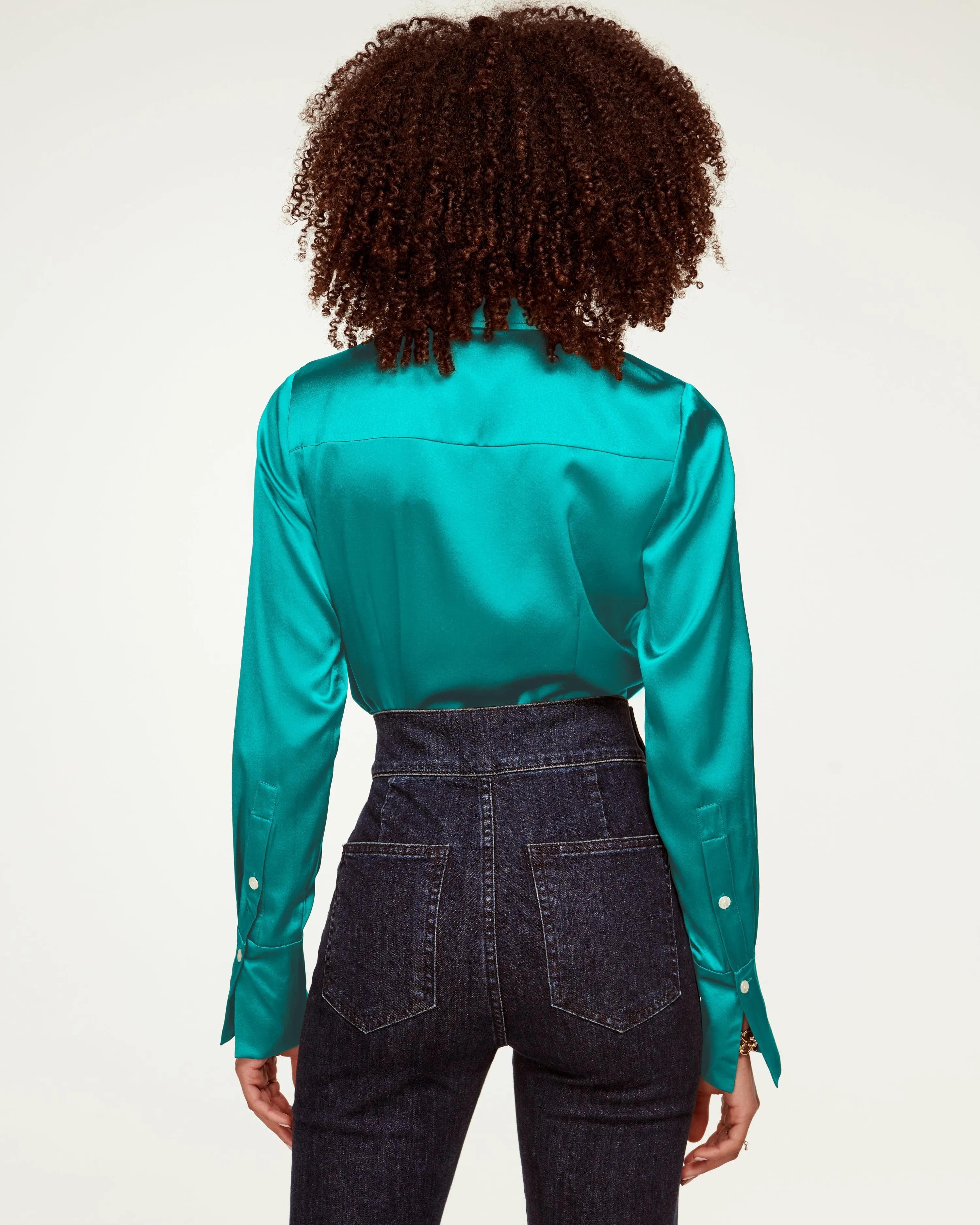 Victoria Silk Button Down Blouse