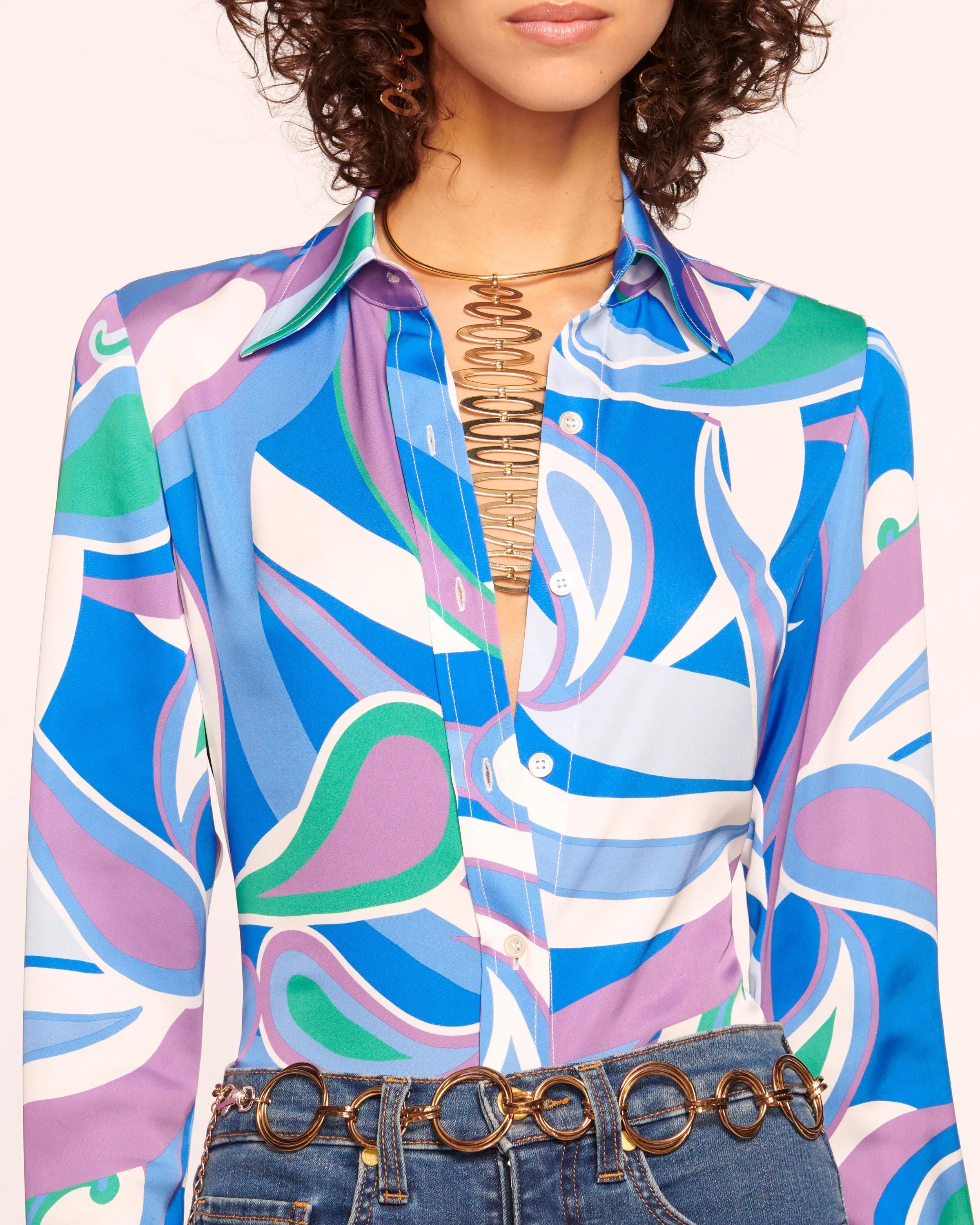 Victoria Silk Button Down Blouse
