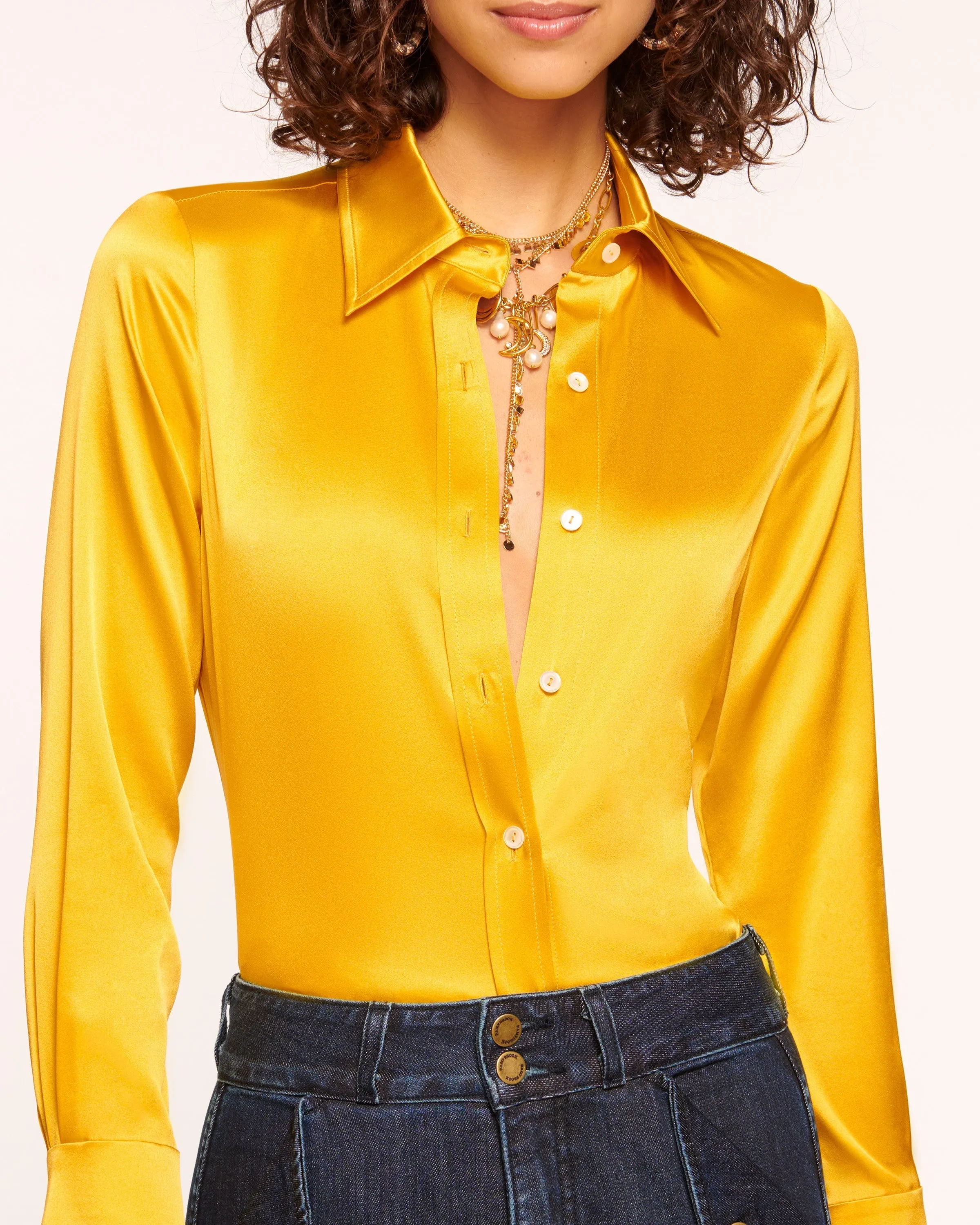 Victoria Silk Button Down Blouse