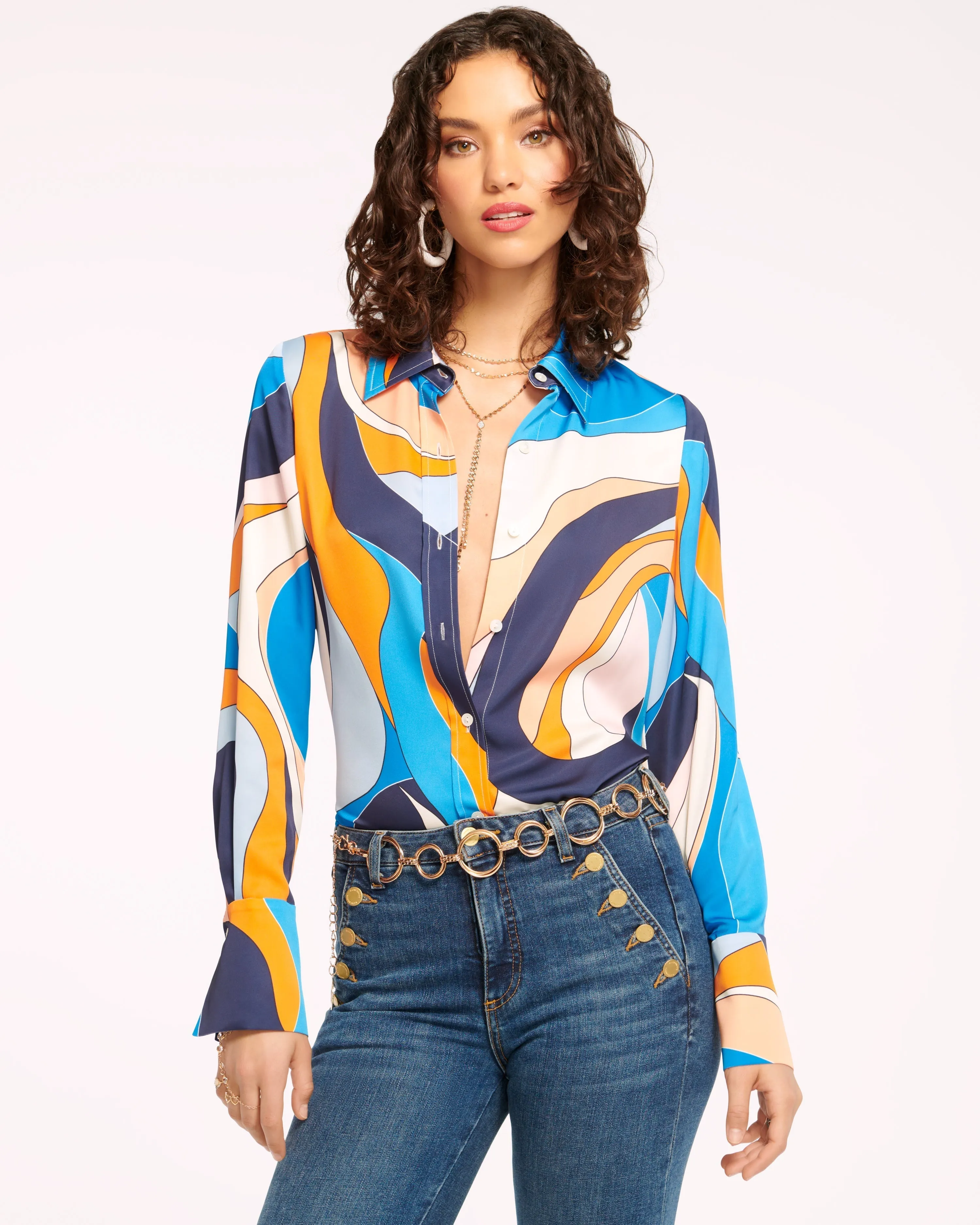 Victoria Silk Button Down Blouse