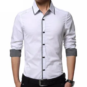 West Louis™ High Quality Men Slim Fit Dress Shirt