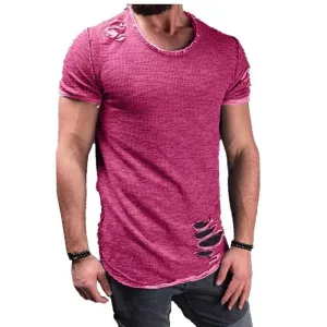 West Louis™ Ripped Slim Fit Cotton T-Shirt