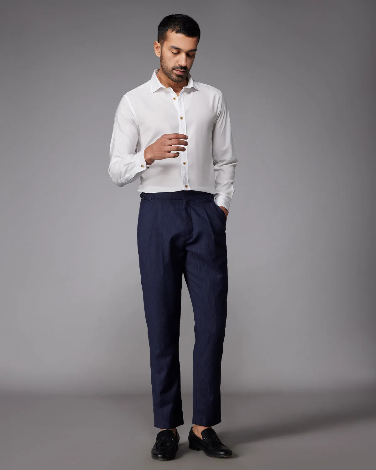 White Lyocell Twill Shirt