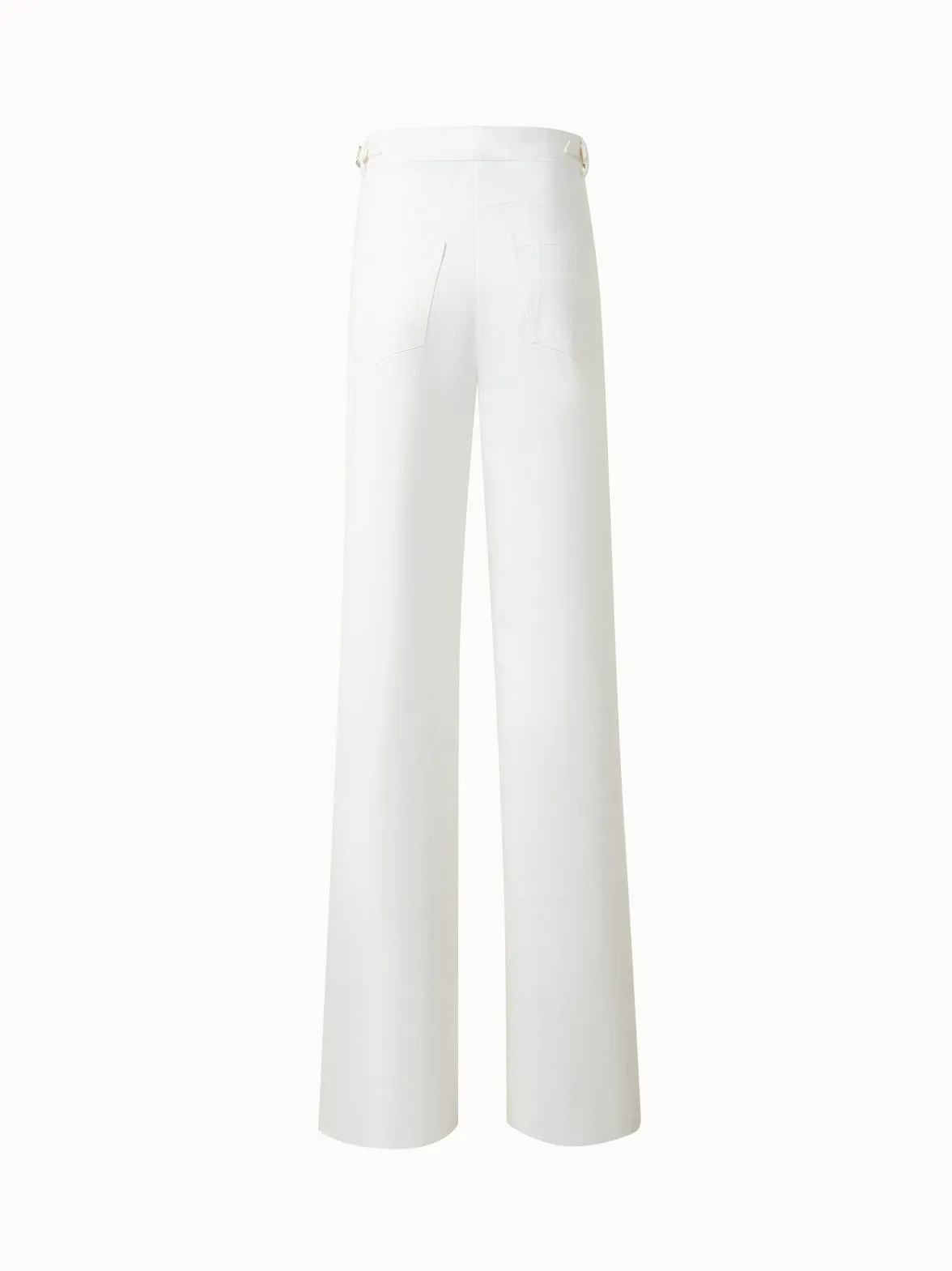 Wide Cotton Denim Stretch Pants